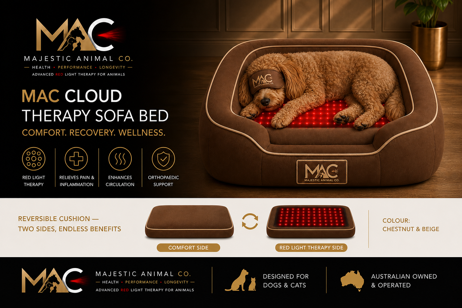 Chestnut and Beige bed